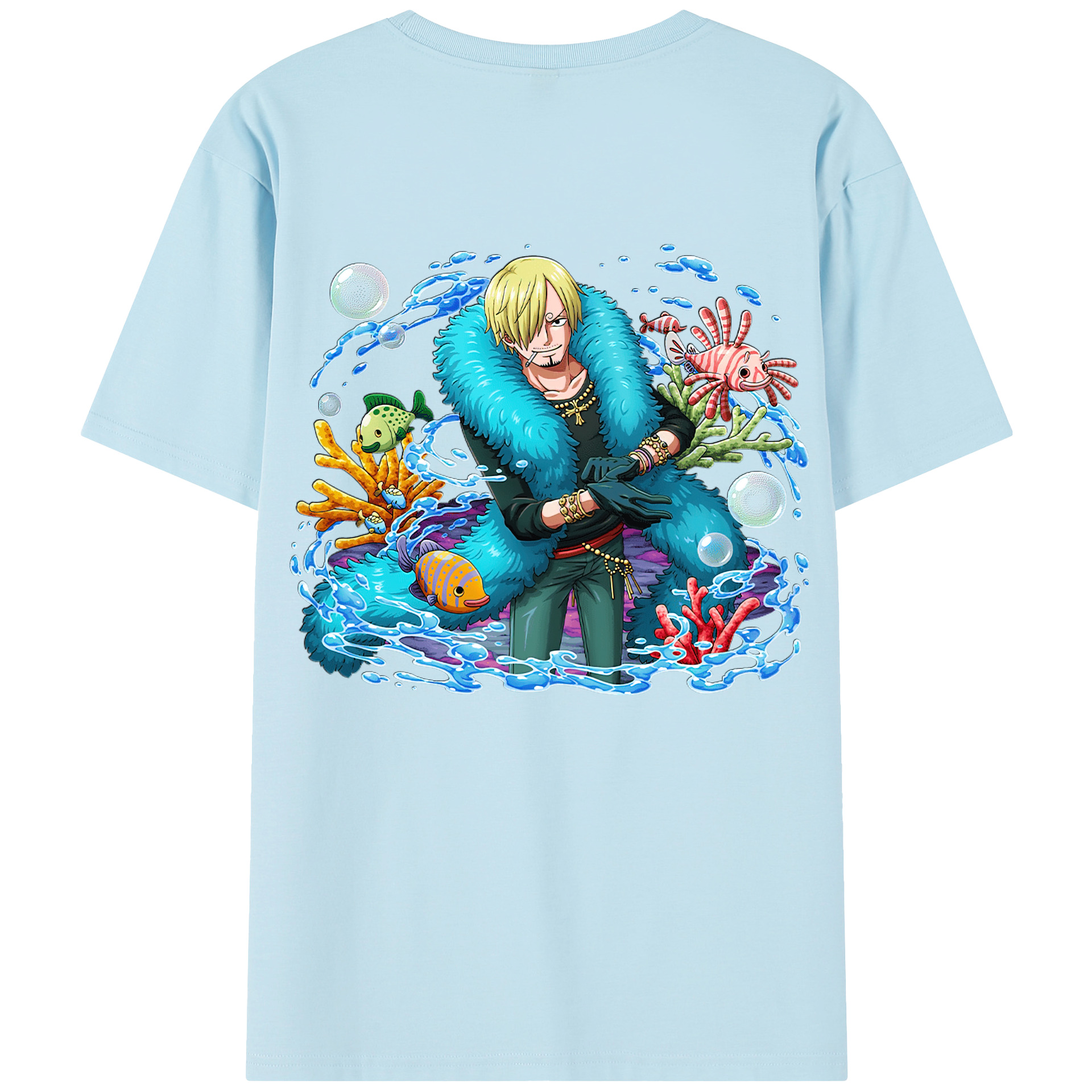 ワンピース サンジ ONE PIECE Sanji 綿100％半袖Tシャツ（背面プリント）